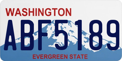 WA license plate ABF5189