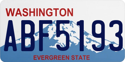 WA license plate ABF5193