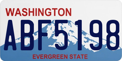 WA license plate ABF5198