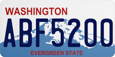WA license plate ABF5200