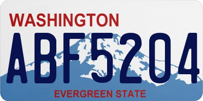 WA license plate ABF5204