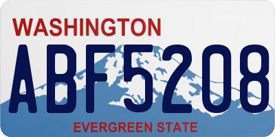 WA license plate ABF5208