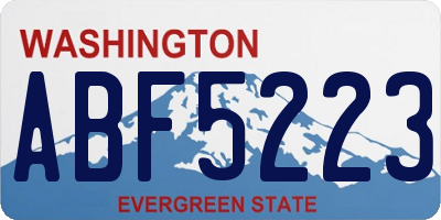 WA license plate ABF5223