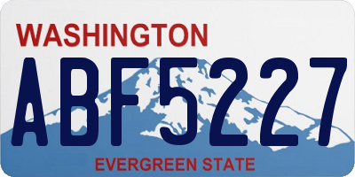 WA license plate ABF5227