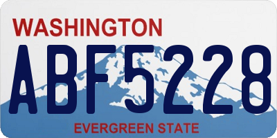 WA license plate ABF5228