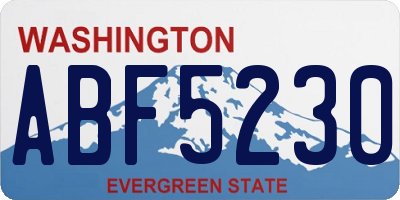 WA license plate ABF5230