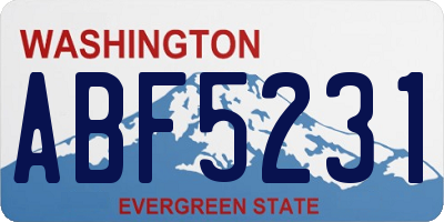 WA license plate ABF5231