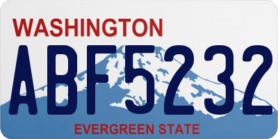 WA license plate ABF5232