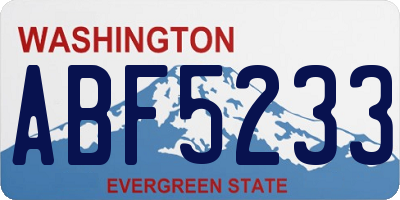 WA license plate ABF5233