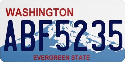 WA license plate ABF5235