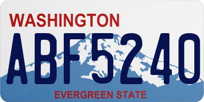 WA license plate ABF5240
