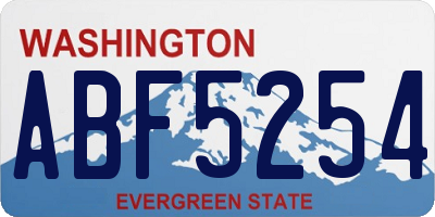 WA license plate ABF5254