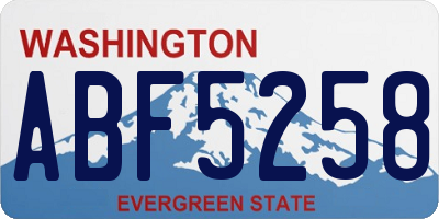 WA license plate ABF5258