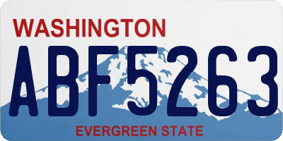 WA license plate ABF5263