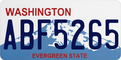 WA license plate ABF5265