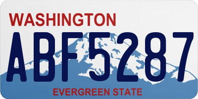 WA license plate ABF5287