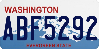 WA license plate ABF5292