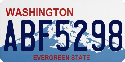 WA license plate ABF5298