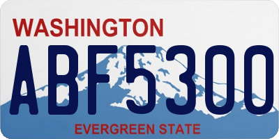 WA license plate ABF5300