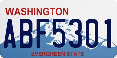 WA license plate ABF5301