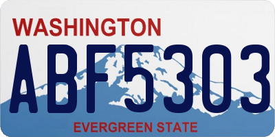WA license plate ABF5303