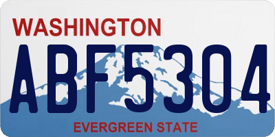 WA license plate ABF5304