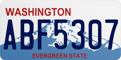 WA license plate ABF5307
