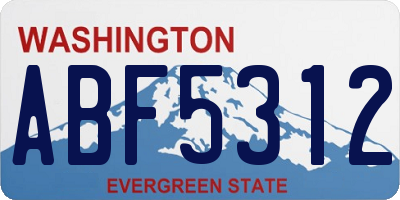 WA license plate ABF5312