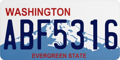 WA license plate ABF5316
