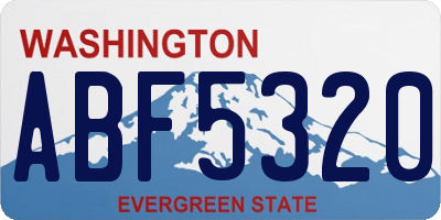 WA license plate ABF5320