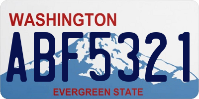 WA license plate ABF5321