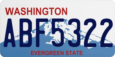 WA license plate ABF5322