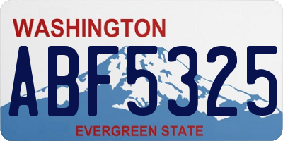 WA license plate ABF5325