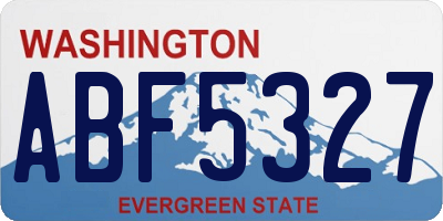 WA license plate ABF5327