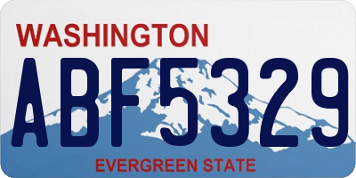 WA license plate ABF5329