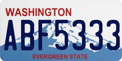 WA license plate ABF5333