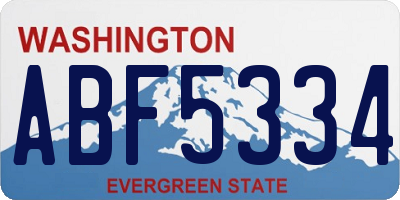 WA license plate ABF5334