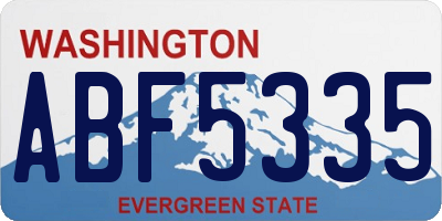 WA license plate ABF5335