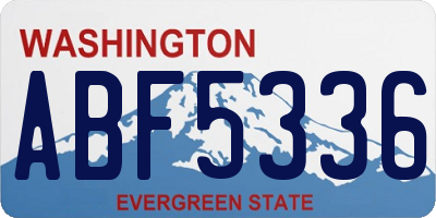 WA license plate ABF5336