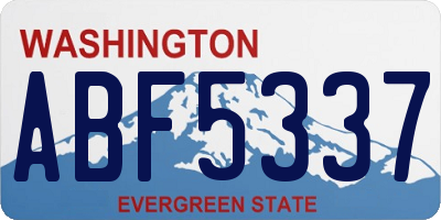 WA license plate ABF5337
