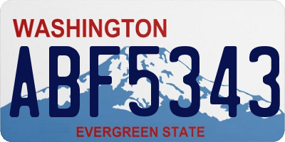 WA license plate ABF5343