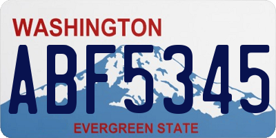 WA license plate ABF5345