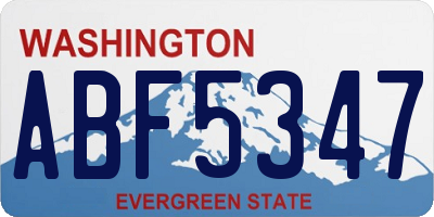 WA license plate ABF5347