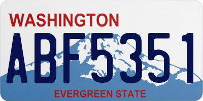 WA license plate ABF5351