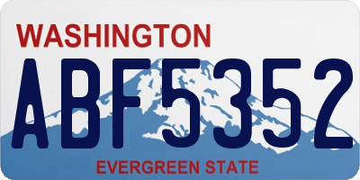 WA license plate ABF5352
