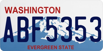WA license plate ABF5353
