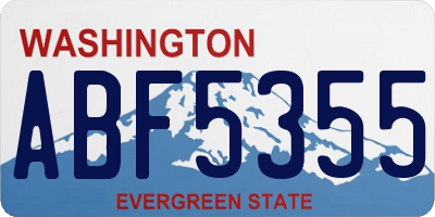 WA license plate ABF5355
