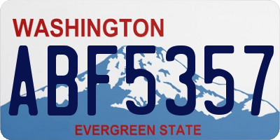WA license plate ABF5357