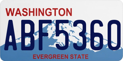 WA license plate ABF5360