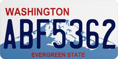 WA license plate ABF5362